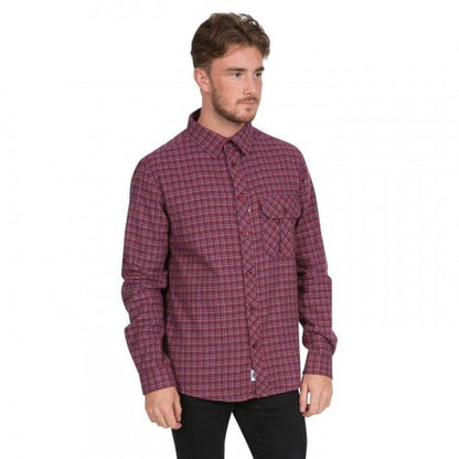 Front - Trespass Mens Snypr Plaid Regular Shirt