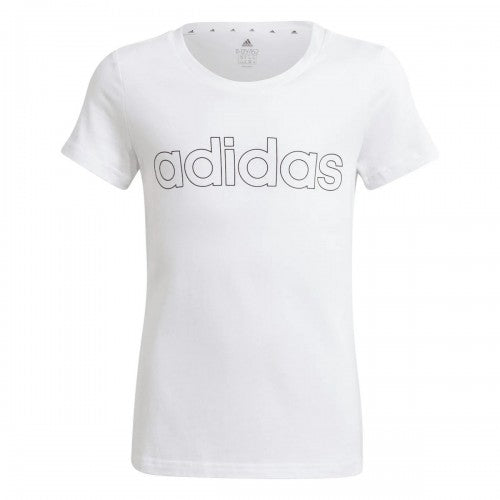 Front - Adidas Girls Essentials Linear T-Shirt