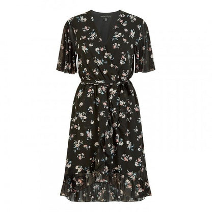 Front - Mela London Womens/Ladies Floral V Neck Wrap Dress