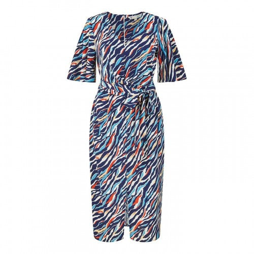 Front - Yumi Womens/Ladies Zebra Print V Neck Wrap Dress