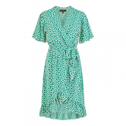 Front - Mela London Womens/Ladies Ditsy Floral V Neck Wrap Dress