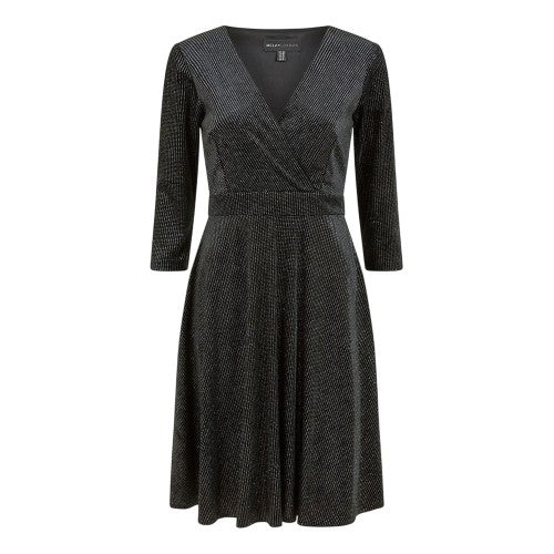 Front - Mela London Womens/Ladies Sparkle V Neck Regular Skater Dress