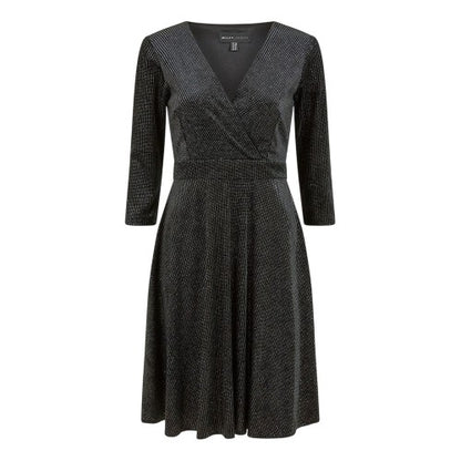 Front - Mela London Womens/Ladies Sparkle V Neck Regular Skater Dress