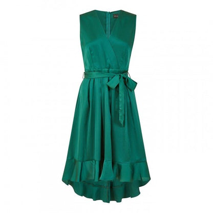 Front - Mela London Womens/Ladies Satin V Neck Sleeveless Wrap Dress