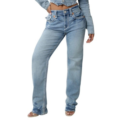 Front - True Religion Womens/Ladies Ricki Rlxd Denim Relaxed Fit Jeans