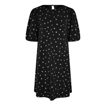 Front - Biba Girls Stars Puff Sleeve Dress
