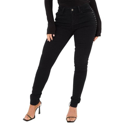 Front - I Saw It First Womens/Ladies Denim Side Stud Jeans
