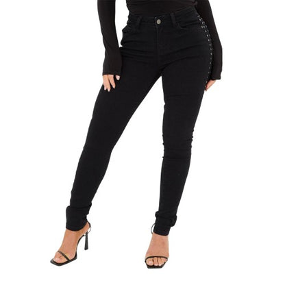 Front - I Saw It First Womens/Ladies Denim Side Stud Jeans