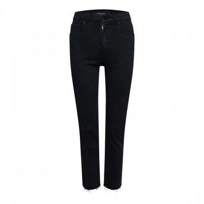 Front - Replay Womens/Ladies Cotton Blend Frayed Edge Slim Jeans