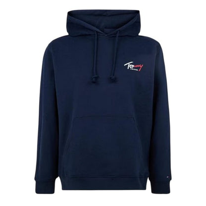 Front - Tommy Jeans Mens Logo Overhead Hoodie