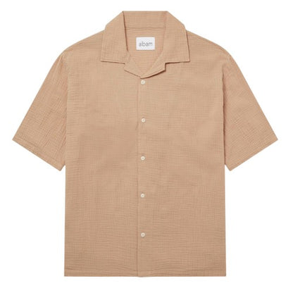 Front - Albam Mens Crinkle Relaxed Fit Shirt