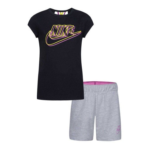 Front - Nike Childrens/Kids Genie Logo T-Shirt & Shorts Set