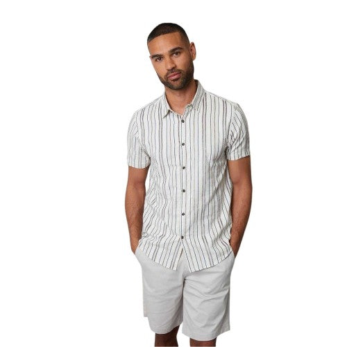 Front - Threadbare Mens Brownhill Striped Shirt