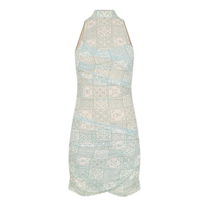 Front - Off White Womens/Ladies Tulle High Collar Slip Dress