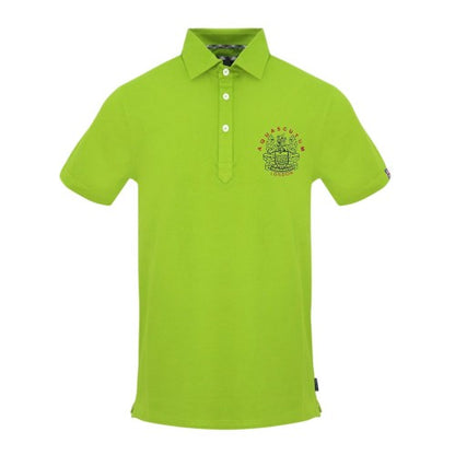 Front - Aquascutum Mens Union Jack Logo Short-Sleeved Polo Shirt