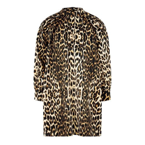 Front - Biba Girls Leopard Print Balloon Sleeve Dress