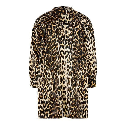 Front - Biba Girls Leopard Print Balloon Sleeve Dress