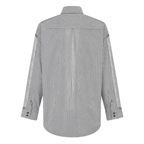 Black - Back - Diesel Mens Striped Cotton Relaxed Fit Shirt