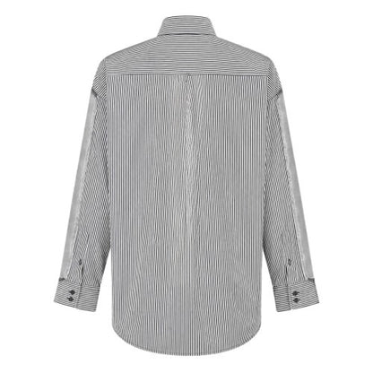 Black - Back - Diesel Mens Striped Cotton Relaxed Fit Shirt