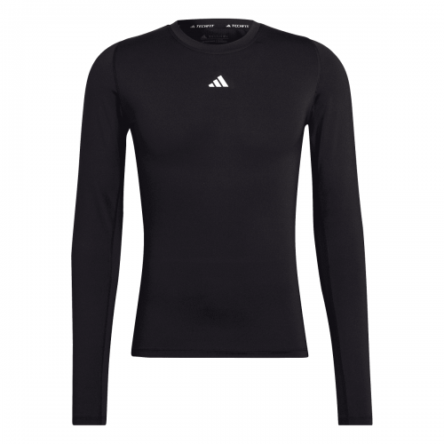 Front - Adidas Mens TechFit Long-Sleeved Training T-Shirt