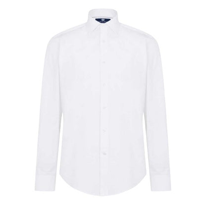 Front - Haines and Bonner Mens Poplin Collared Tailored Long-Sleeved Shirt
