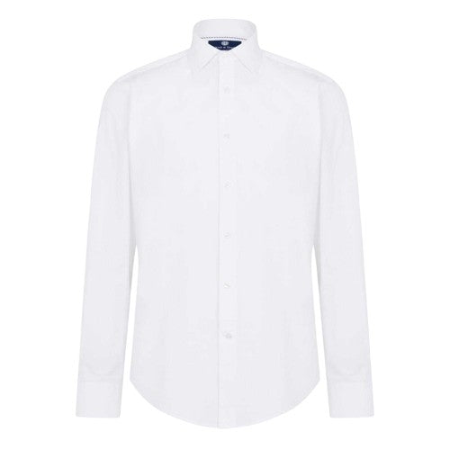 Front - Haines and Bonner Mens Poplin Collared Tailored Long-Sleeved Shirt