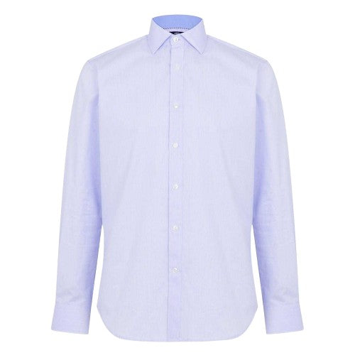 Front - Haines and Bonner Mens Poplin Tailored Long-Sleeved Formal Shirt