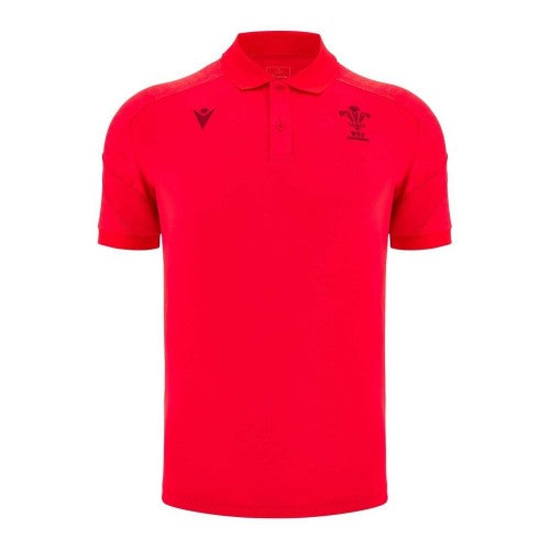 Front - Wales RU Mens 2025 Travel Polo Shirt