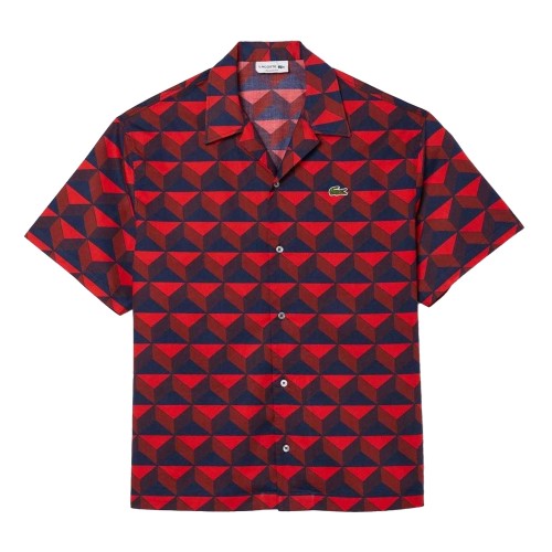 Front - Lacoste Mens Organic Cotton Relaxed Fit Short-Sleeved Shirt