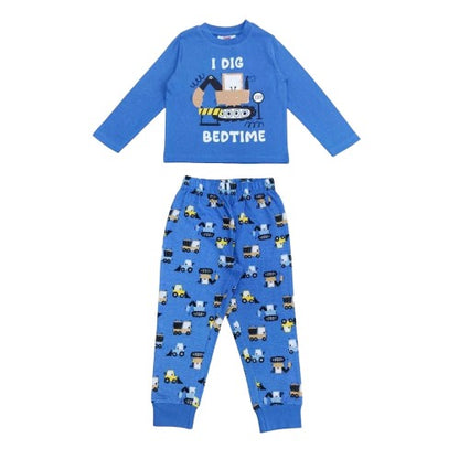 Front - Star Boys Digger Pyjama Set