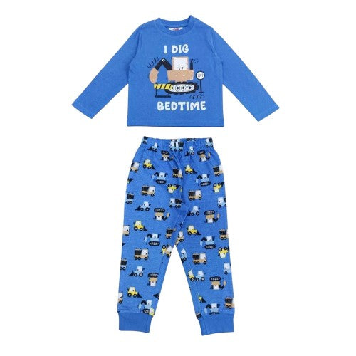 Front - Star Boys Digger Pyjama Set