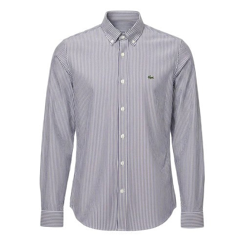 Front - Lacoste Mens Striped Regular Long-Sleeved Shirt