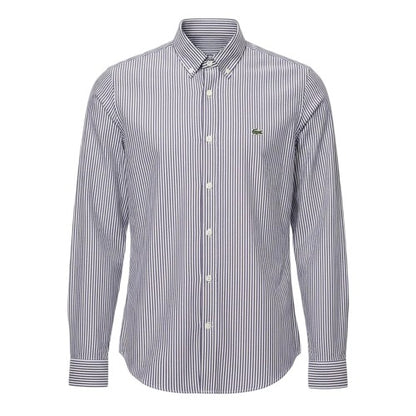 Front - Lacoste Mens Striped Regular Long-Sleeved Shirt