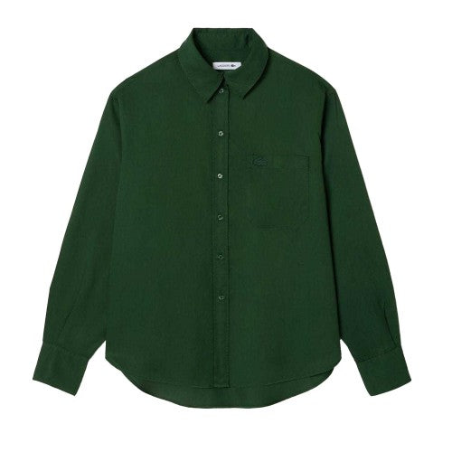 Front - Lacoste Womens/Ladies Lyocell Oversized Shirt