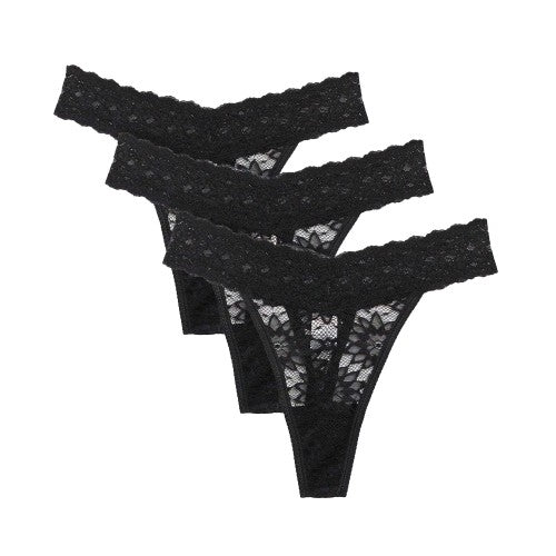 Front - Be You Womens/Ladies Lace Lace Detail Thong (Pack of 3)