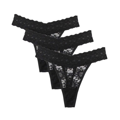 Front - Be You Womens/Ladies Lace Lace Detail Thong (Pack of 3)