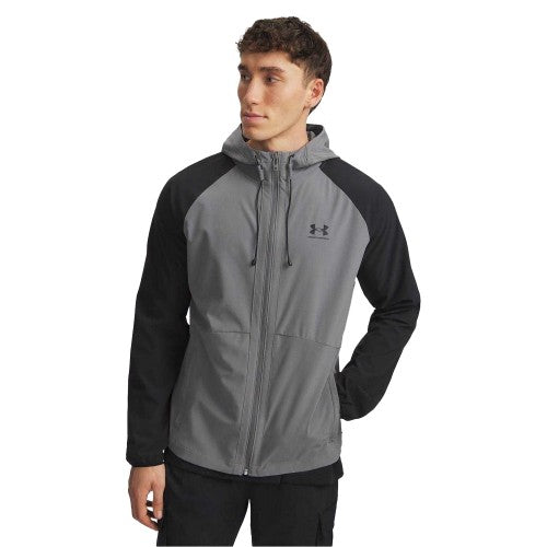 Front - Under Armour Mens Two Tone Raglan Hooded Jacket