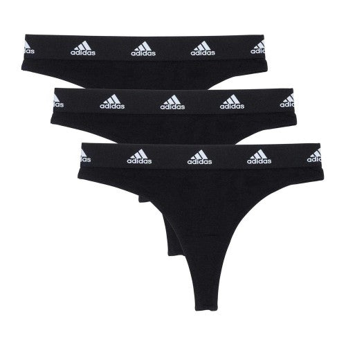 Front - Adidas Womens/Ladies Comfort Active Thong (Pack of 3)