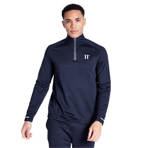 Front - 11 Degrees Mens Oxygen Quarter Zip Long-Sleeved Top