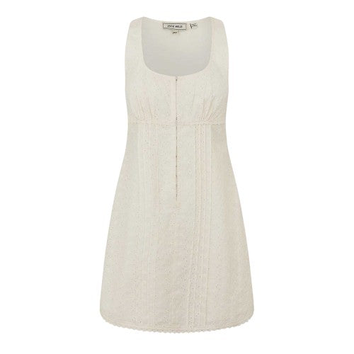 Front - Jack Wills Womens/Ladies Broderie Crochet Detail Summer Mini Dress