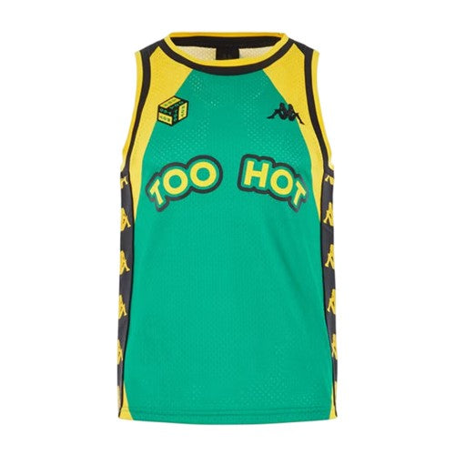 Front - Kappa Mens Ribbed Mesh Crew Neck Sleeveless Vest Top