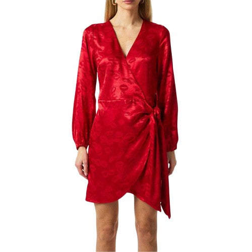 Front - Never Fully Dressed Womens/Ladies Vienna Lips Long-Sleeved Mini Dress