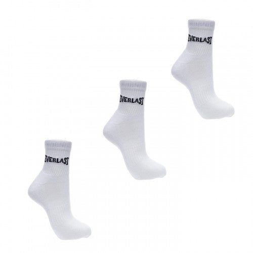 Front - Everlast Mens Logo Quarter Socks (Pack of 3)