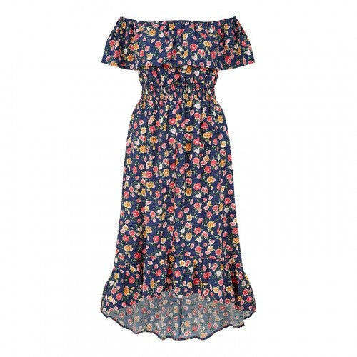 Front - Mela London Womens/Ladies Floral Off Shoulder Maxi Dress