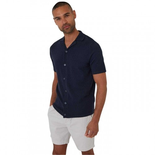 Front - Threadbare Mens Textured Jersey Regular Shirt