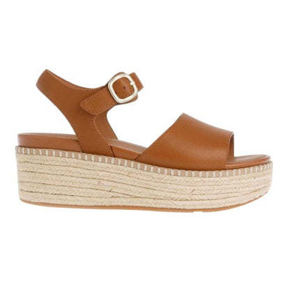 Front - FitFlop Womens/Ladies Eloise Espadrille Leather Wedge Sandals