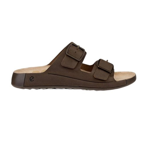 Front - Ecco Mens Cozmo Leather Flat Sandals