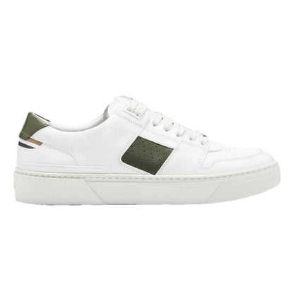 Front - Boss Mens Gary Logo Leather Tennis Trainers