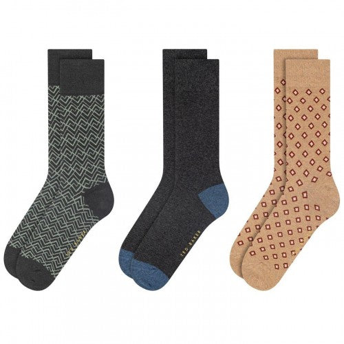 Front - Ted Baker Mens Crew Socks (Pack of 3)