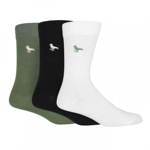 Front - Modern Amusement Mens Robin Silver Lake Crew Socks (Pack of 3)